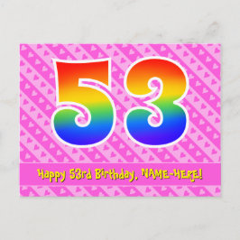 Cartão Postal 53º Aniversário: Listras Cor-de-Rosa & Corações, A