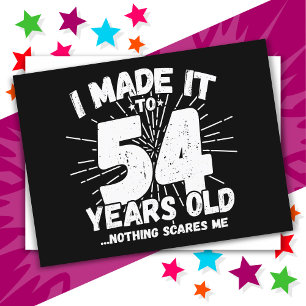 Cartão Postal 54 Anos de Idade Meme Engraçado Sarcástico Anivers