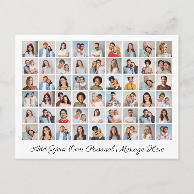 Cartão Postal 54 Colagem de Fotos Adicione seu próprio Agradecim (Frente)