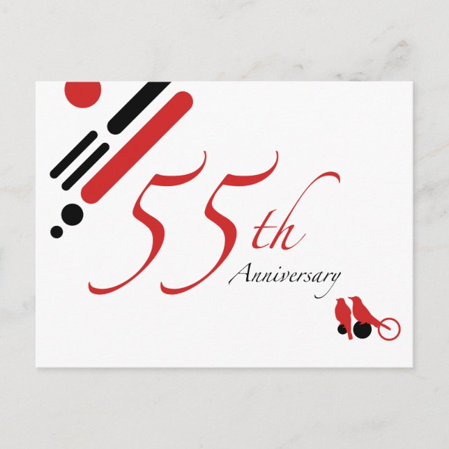 Cartão Postal 55º Aniversário (pássaros mod) (Frente)