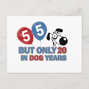 Cartão Postal 55 anos designs de aniversário antigos