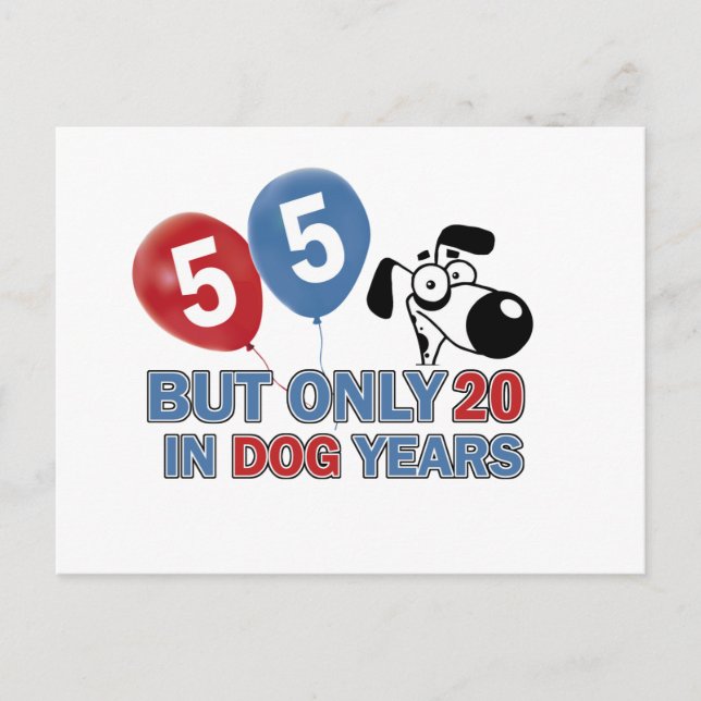 Cartão Postal 55 anos designs de aniversário antigos (Frente)