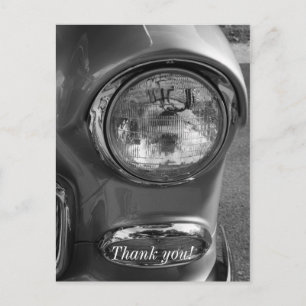 Cartão Postal 55 Chevy Headlight Grayscale