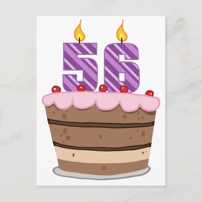 Cartão Postal 56 anos no Bolo de Aniversário (Frente)