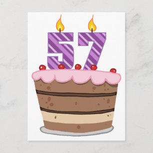 Cartão Postal 57 anos no Bolo de Aniversário