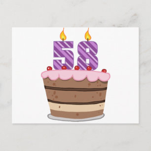 Cartão Postal 58 anos no Bolo de Aniversário
