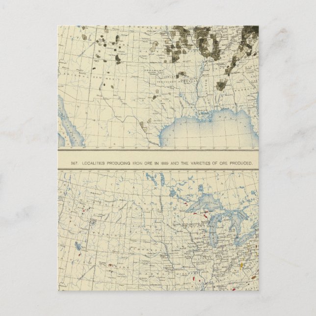 Cartão Postal 58 Carvão 1890, minério de ferro 1889 (Frente)