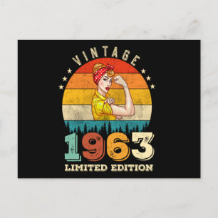 Cartão Postal 59 anos 1963 Vintage Women 59th Birthday Gift