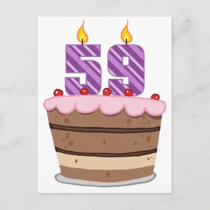 Cartão Postal 59 anos no Bolo de Aniversário