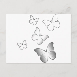 Cartão Postal 5 Borboletas brancas