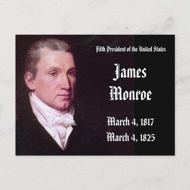 Cartão Postal 5 dos Estados Unidos James Monroe (Frente)