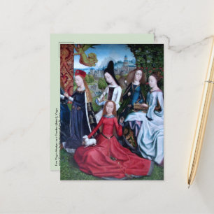 Cartão Postal 5 Mártires Virgens num Jardim (Metade direita: M 0