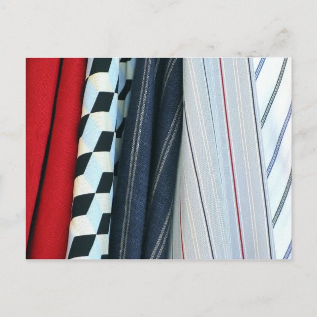 Cartão Postal 5 Tecidos Com Padrões Geométricos (Frente)
