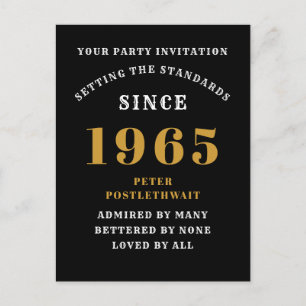Cartão Postal 60º aniversário 1965 Dourado negro