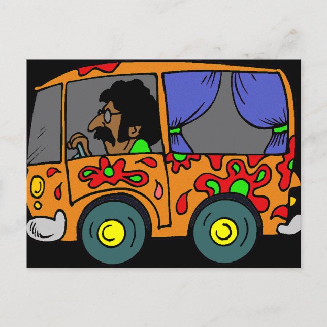 Cartão Postal 60 Hippie Van (Frente)