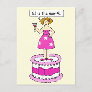 Cartão Postal 6100ruas de aniversário Humor para a Dama dela nu