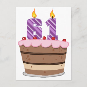 Cartão Postal 61 anos no Bolo de Aniversário