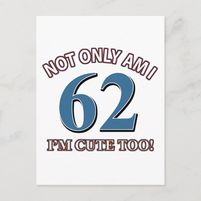 Cartão Postal 62 anos designs de aniversário (Frente)