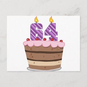 Cartão Postal 64 anos no Bolo de Aniversário
