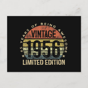 Cartão Postal 65 Anos de Idade Vintage 1956 Edição Limitada Aniv