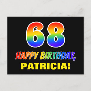 Cartão Postal 68º aniversário: Negrito, Divertido, Simples, Arco