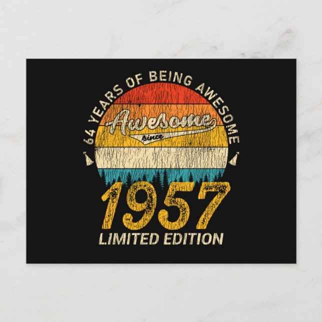 Cartão Postal 68 Anos de Idade 1957 Retro Incrível Presente de A (Frente)