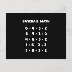 Cartão Postal 6 4 3 2 Matemática de Beisebol - Jogo de Softbol C