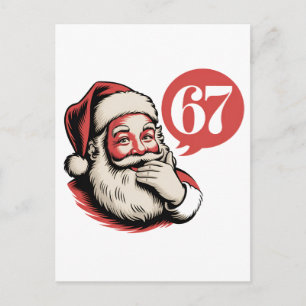 Cartão Postal 6 7 Natal Seis Sete Brainrot Papai Noel