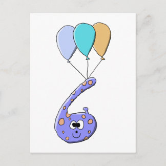 Cartão Postal 6 Aniversário, Cartoon de Monstro de Aniversário R