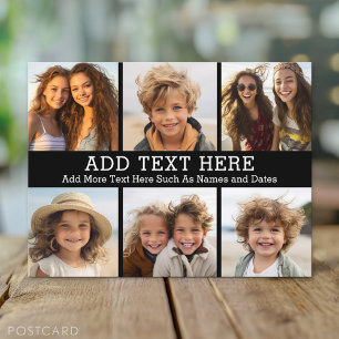 Cartão Postal 6 Colagem de Fotos 2 Linhas de Texto — CAN Editar