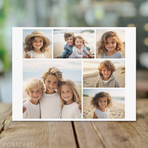 Cartão Postal 6 Colagem de Fotos -- Texto Opcional CAN Editar Co