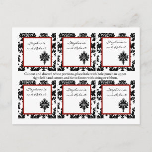 Cartão Postal 6 Etiquetas Favoráveis Casando Lace Preto de Damas