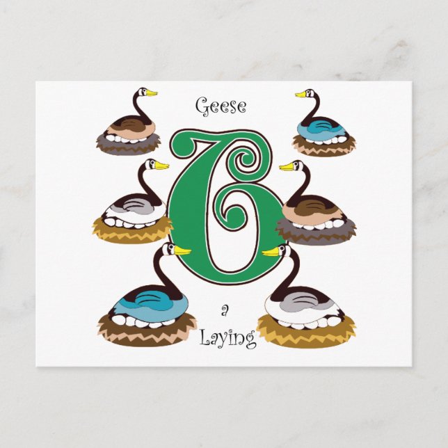 Cartão Postal 6 Geese a Lay (Frente)