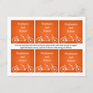 Cartão Postal 6 Marcas De Favor Bicicleta Dupla Bicicleta Laranj