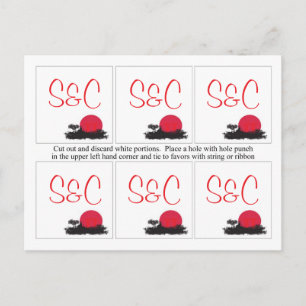 Cartão Postal 6 Marcas de Favor do Casamento Sun Ascensão Japonê