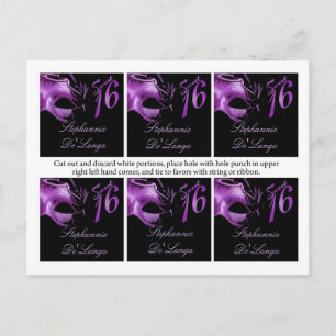 Cartão Postal 6 Marcas Favoritas Doce 16 Púrpura Lilac Black Pa