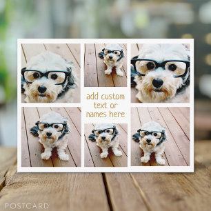 Cartão Postal 6 Mínimo de Colagem de Fotos - Dourada e Grade Br