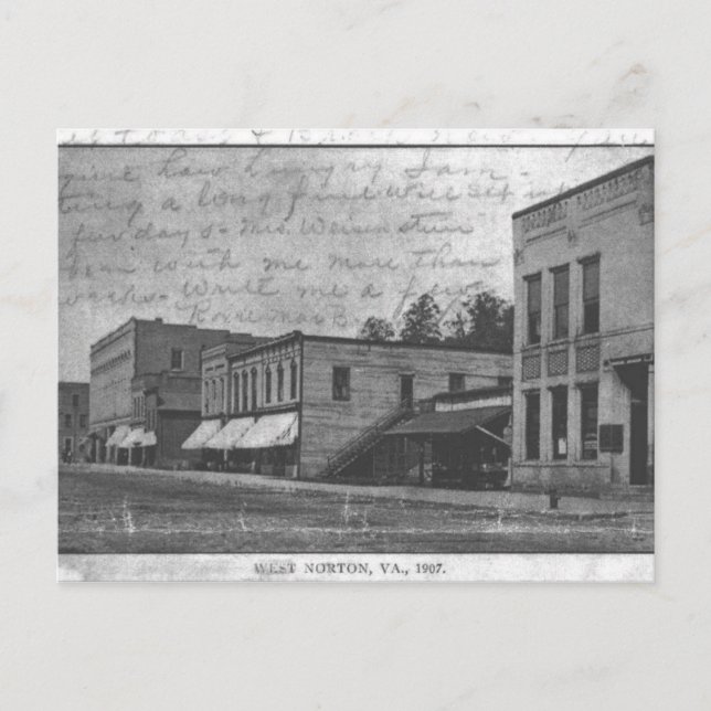 Cartão Postal 700 quarteirões de Norton, Virginia em 1907. (Frente)