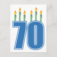 70 Velas de Aniversário (Azul / Verde)