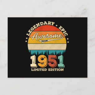Cartão Postal 74 Anos de Idade Aniversário 1951 Incrível Present