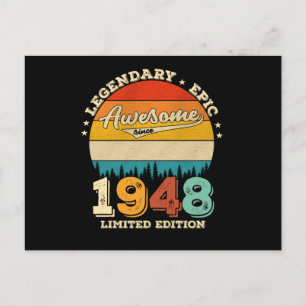 Cartão Postal 77 Anos de Idade Aniversário 1948 Incrível Present