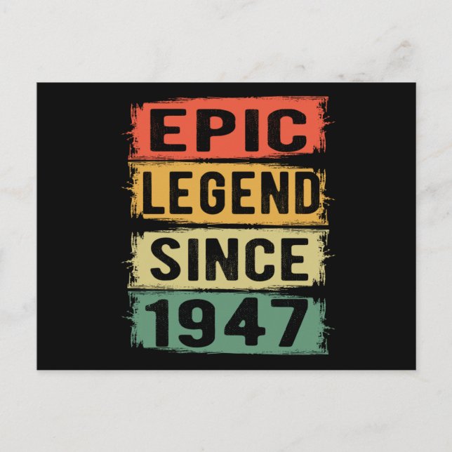 Cartão Postal 78 Anos de Idade Aniversário 1947 Lenda Épica 78º  (Frente)
