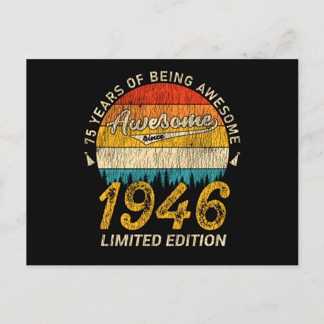 Cartão Postal 79 Anos de Idade 1946 Retro Incrível Presente de A (Frente)
