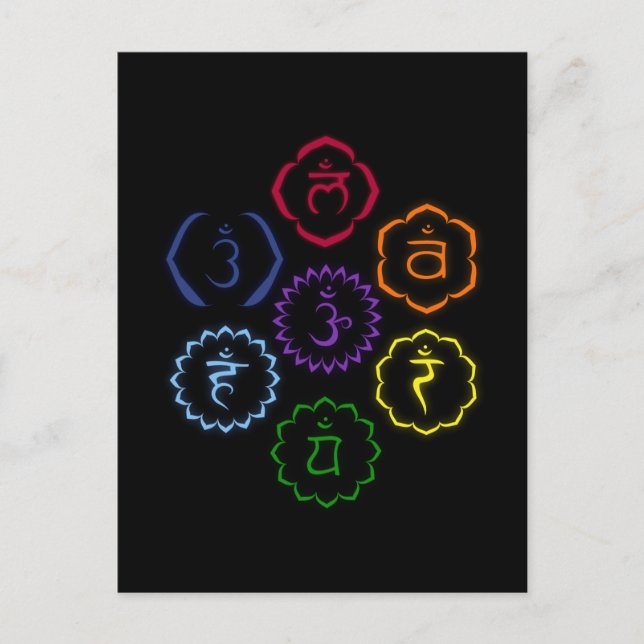 Cartão Postal 7 Chakras em um Círculo (Frente)