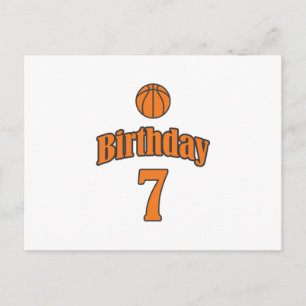 Cartão Postal 7 de Aniversário de Basquete Menino Engraçado Pres