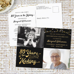 Cartão Postal 80 aniversário de 80 anos no Fazer 2 fotos