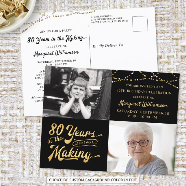 Cartão Postal 80 aniversário de 80 anos no Fazer 2 fotos (Criador carregado)