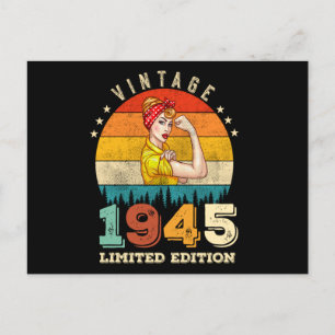 Cartão Postal 80 Anos de idade Aniversário 1945 Antigo 80º Anive