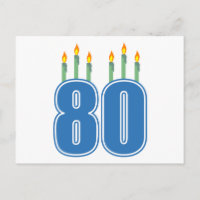 80 Velas de Aniversário (Azul / Verde)