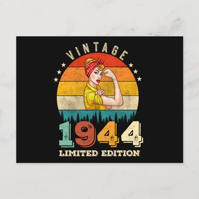 Cartão Postal 81 Anos de idade Aniversário 1944 Antigo 81º Anive (Frente)